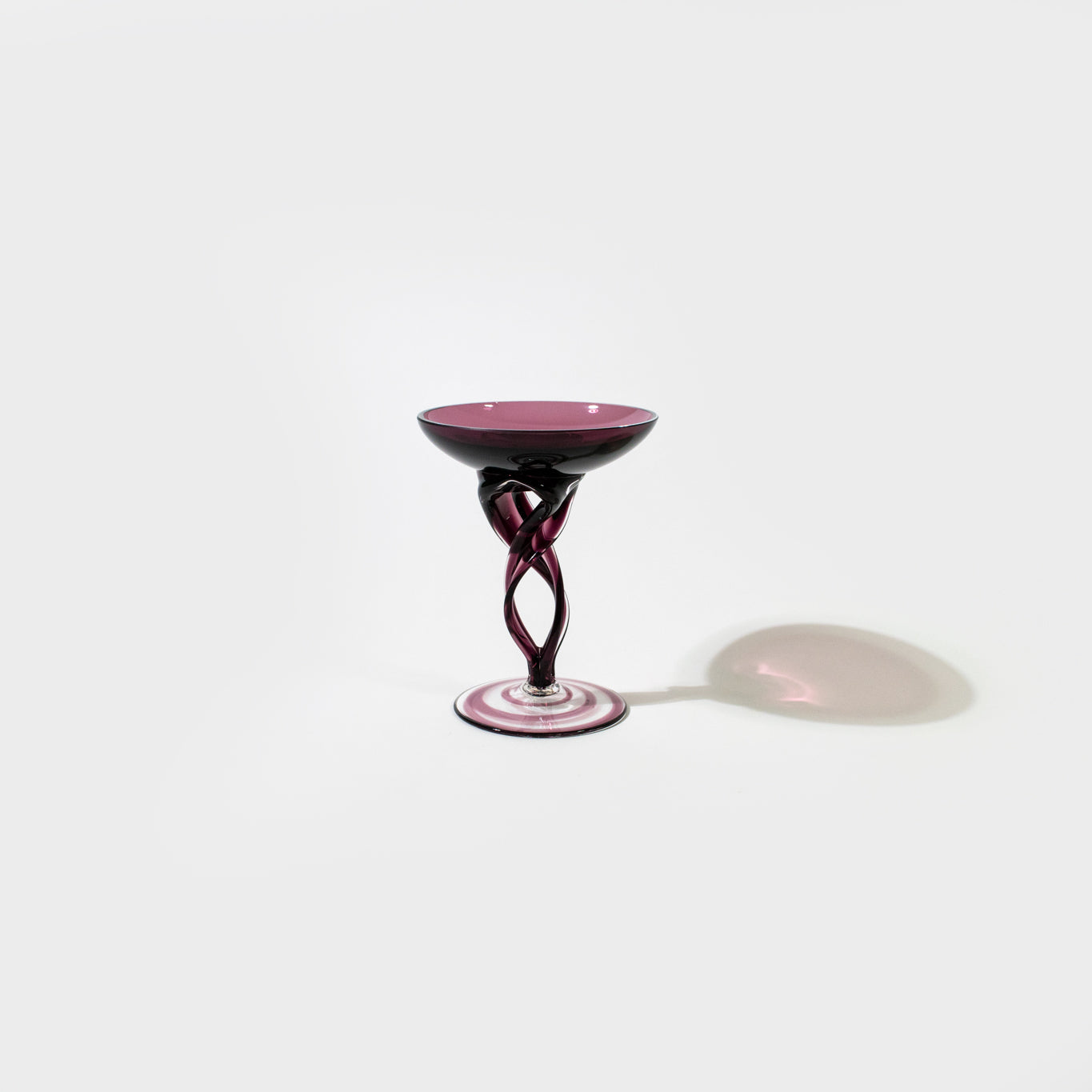 Purple Jozefina Krozno Art Glass Pedestal Dish