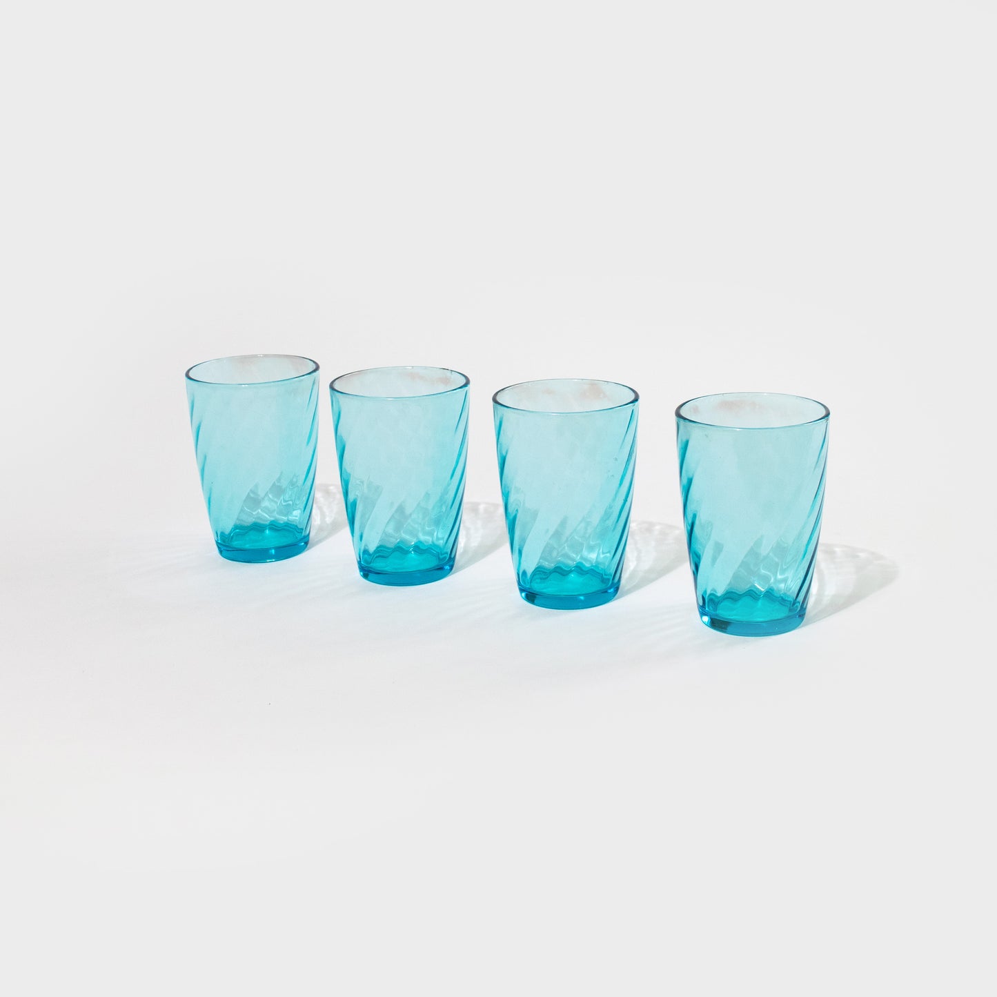 Light Blue Swirl Juice Glasses