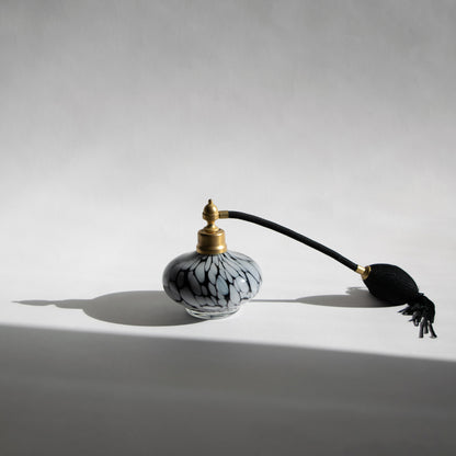 B/W Confetti Art Glass Perfume Bottle