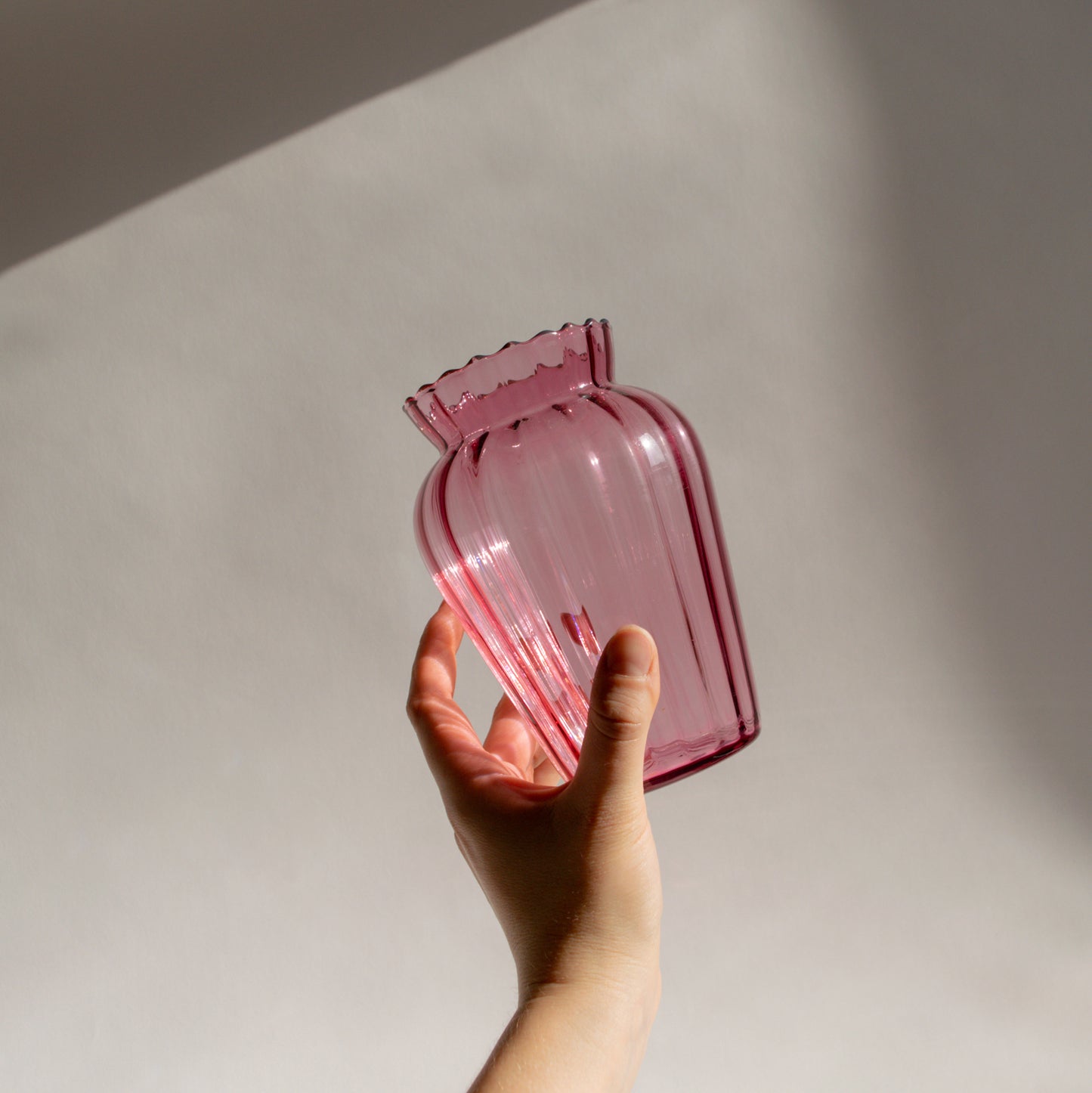 Cranberry Optic Glass Vases