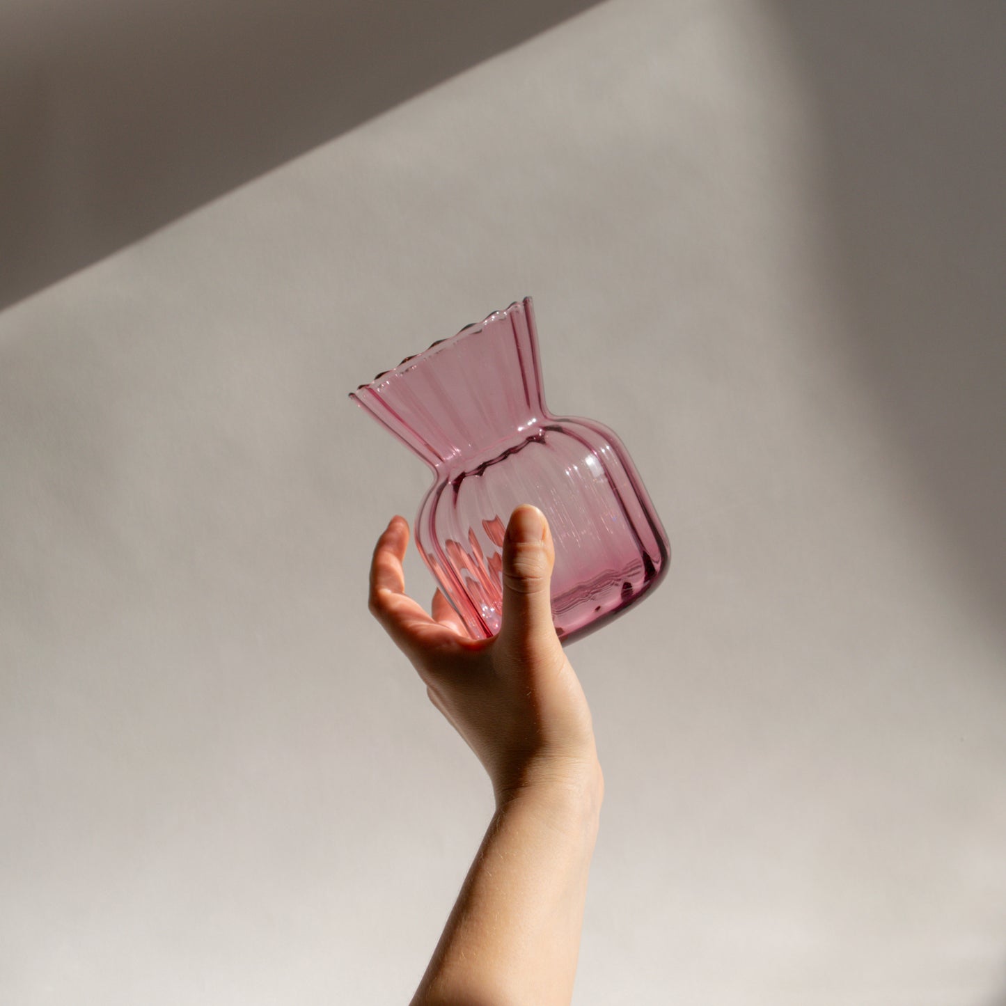 Cranberry Optic Glass Vases