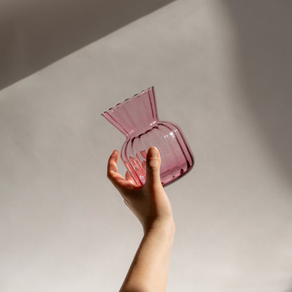 Cranberry Optic Glass Vases