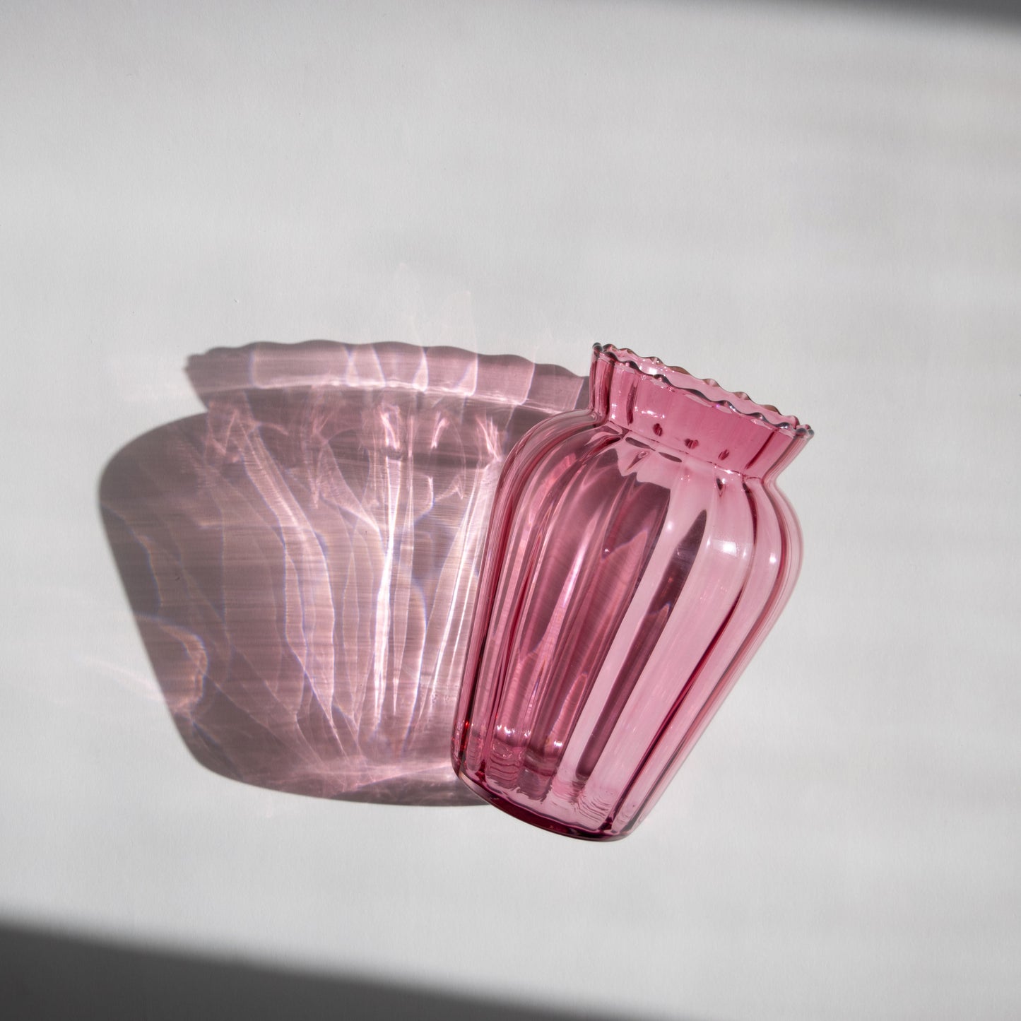 Cranberry Optic Glass Vases