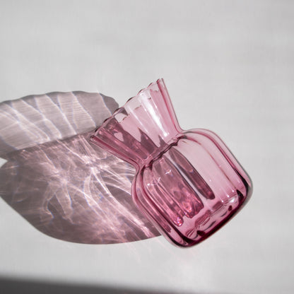 Cranberry Optic Glass Vases