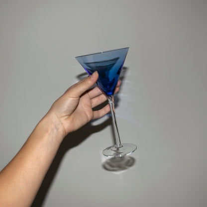 Blue Bowl Martini Glasses