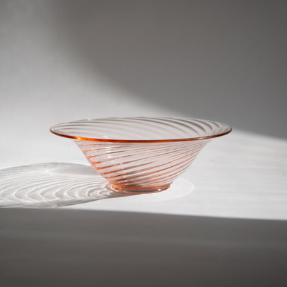 Pink Optic Swirl Glass Bowl