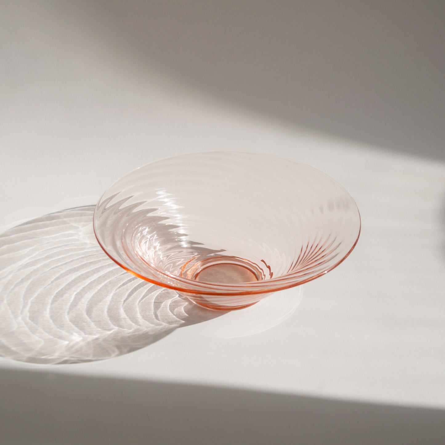 Pink Optic Swirl Glass Bowl