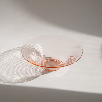 Pink Optic Swirl Glass Bowl