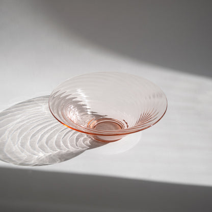 Pink Optic Swirl Glass Bowl