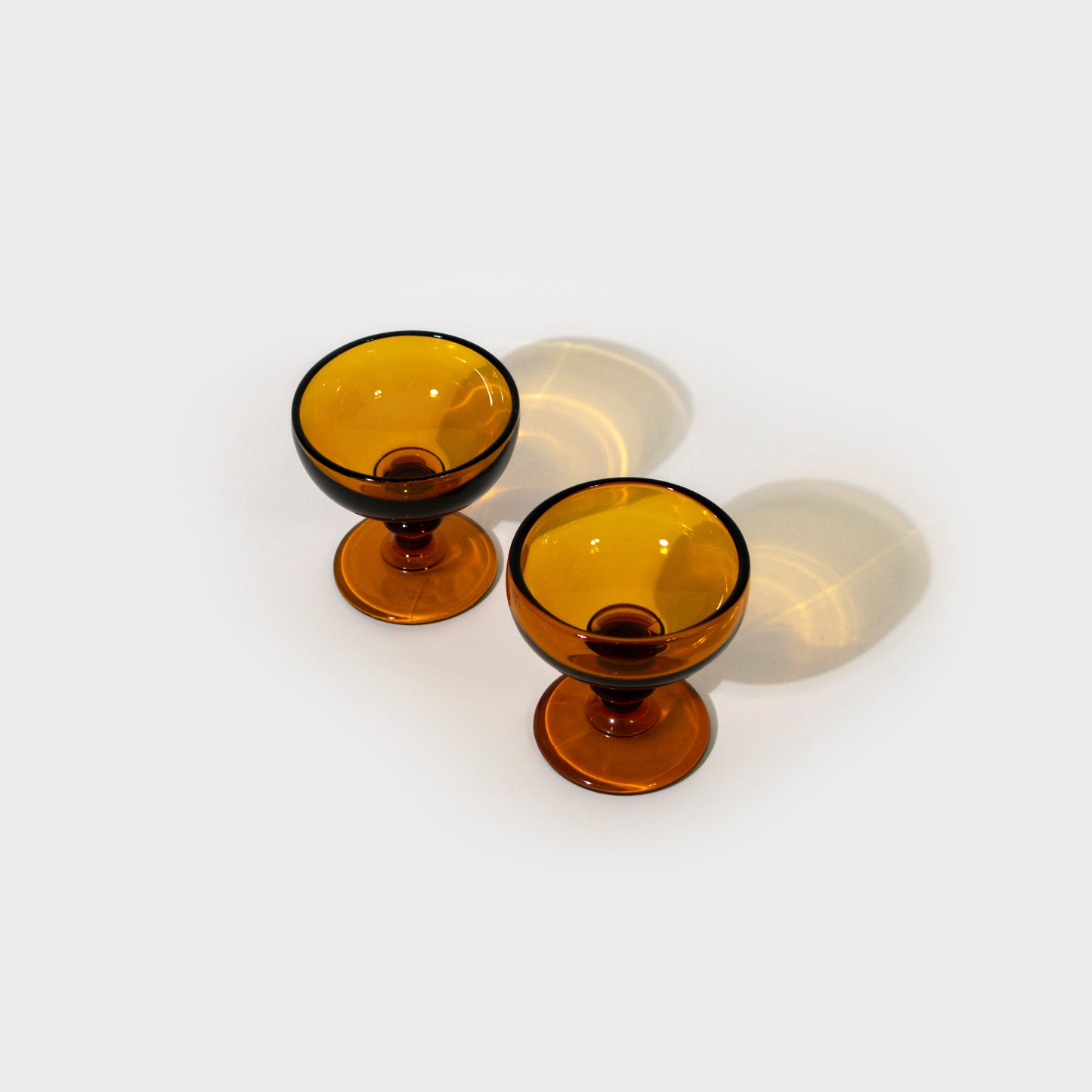 Amber Glass Dessert Coupes