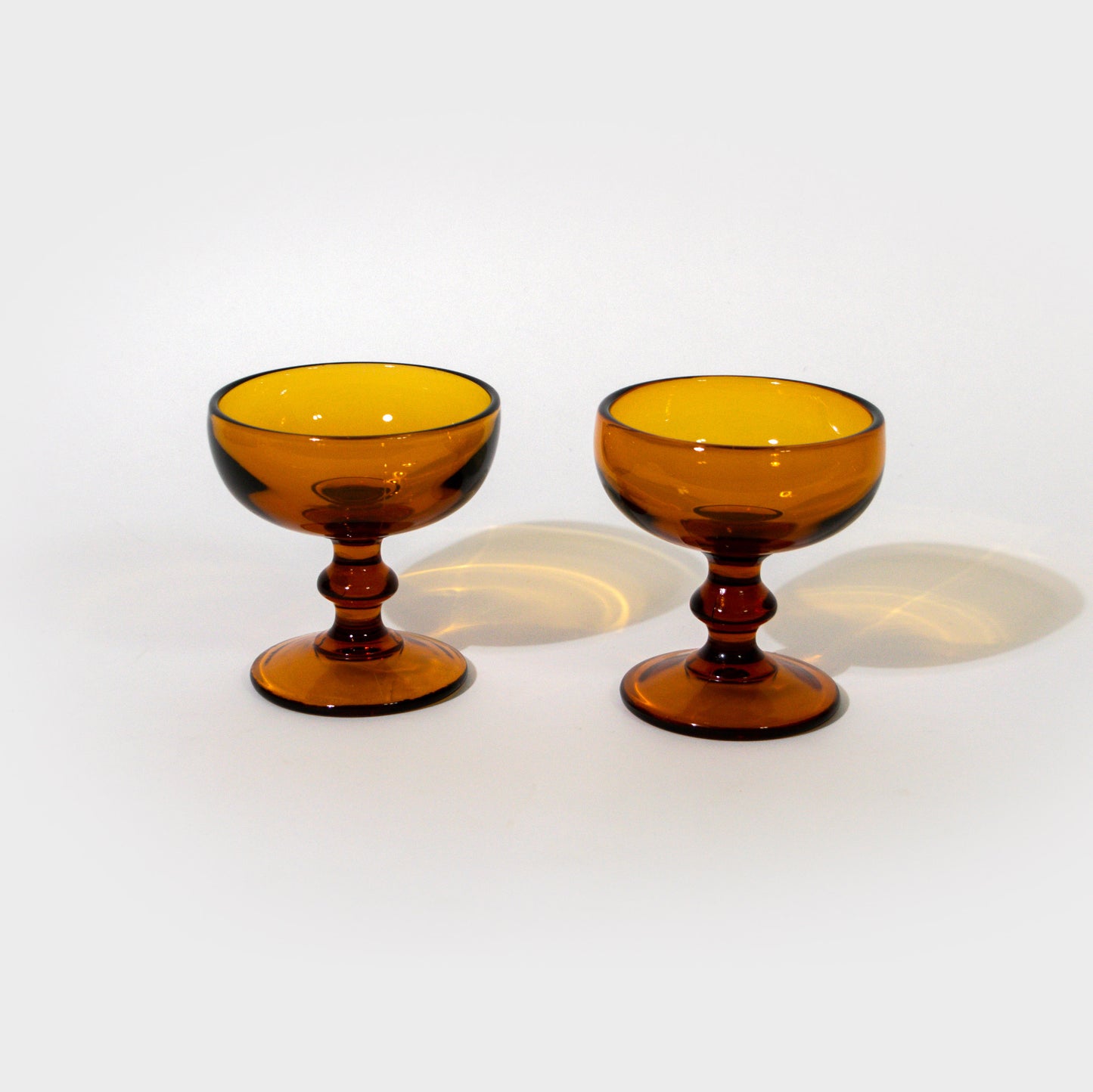 Amber Glass Dessert Coupes