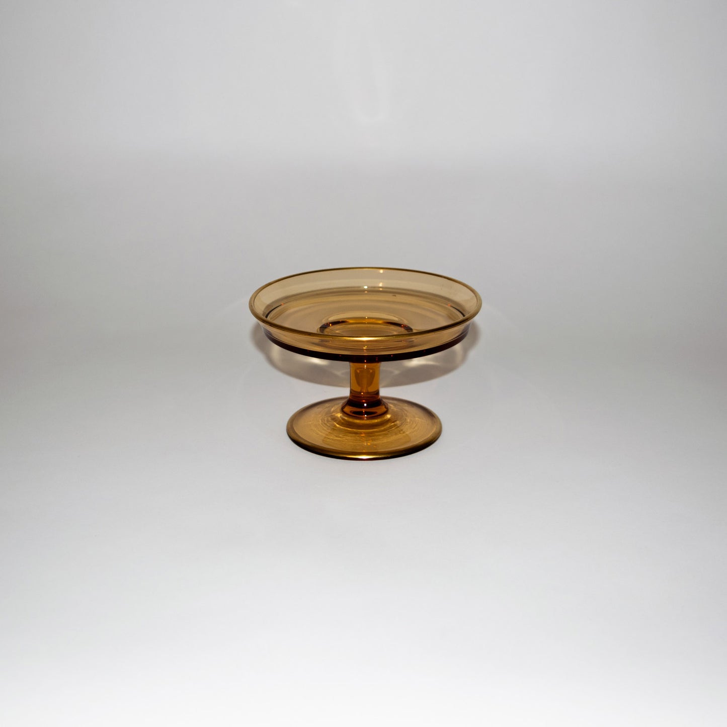 Amber Pedestal Dish with Gold Trim