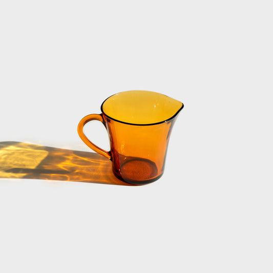 Amber Glass Creamer Pitcher