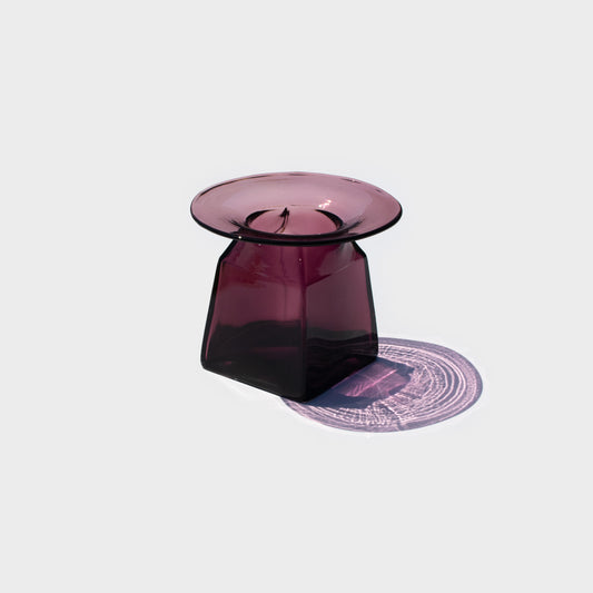 Geometric Amethyst Glass Vase