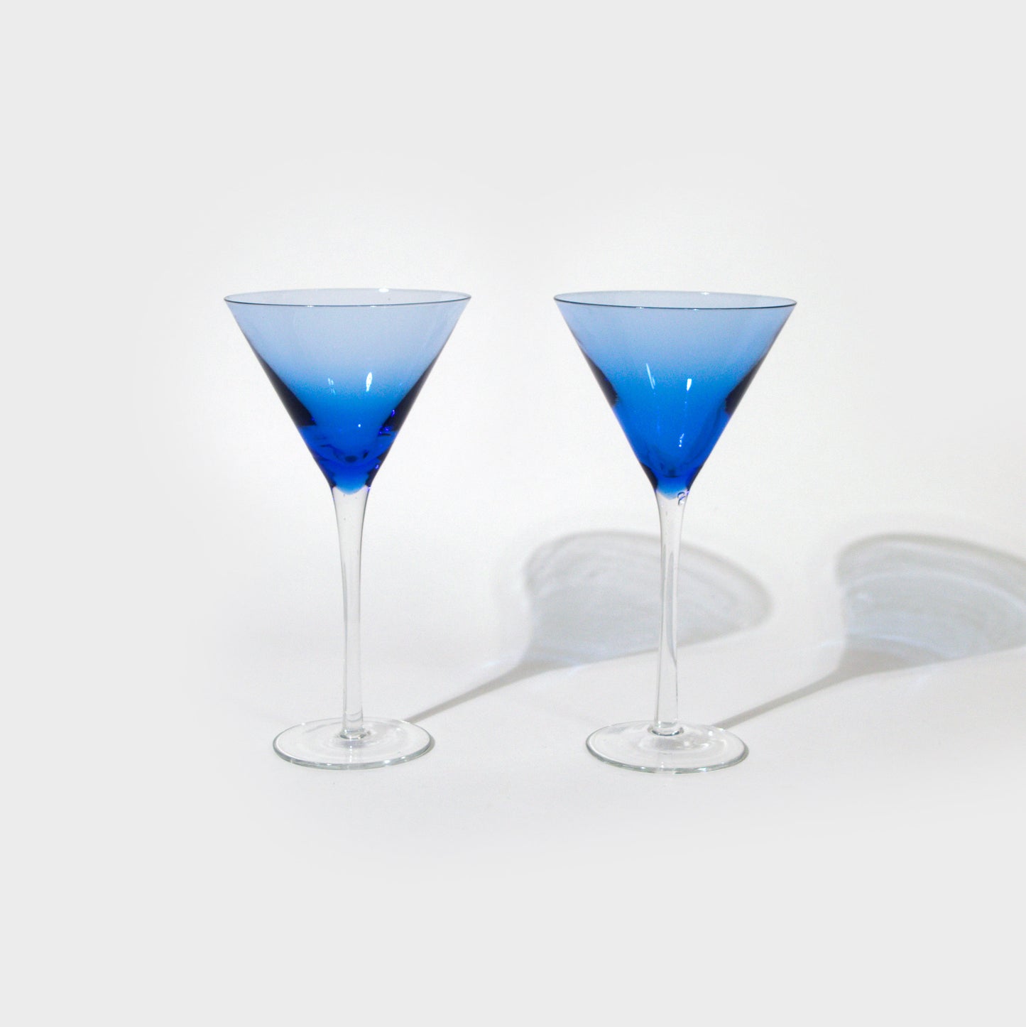 Blue Bowl Martini Glasses