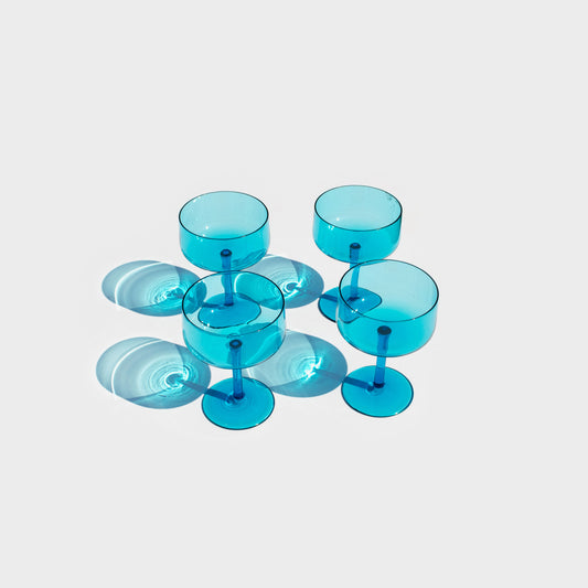 Turquoise Coupe Glasses