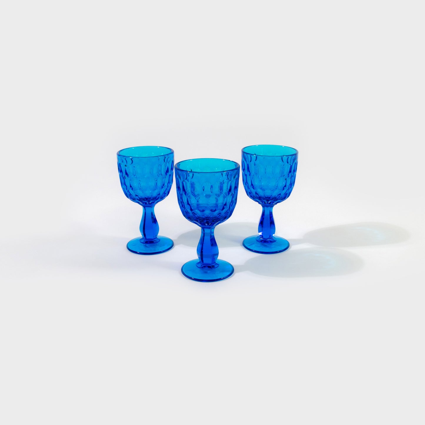 Blue Thumbprint Wine Goblets