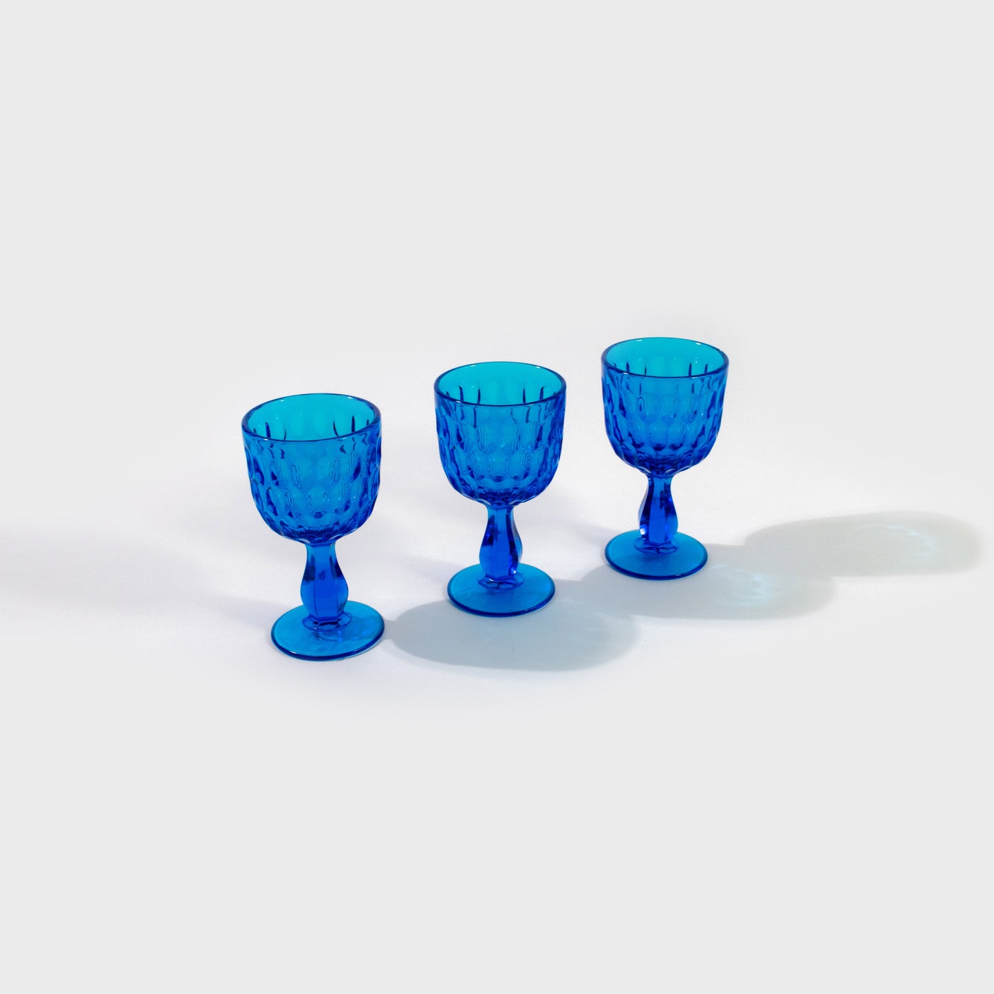 Blue Thumbprint Wine Goblets