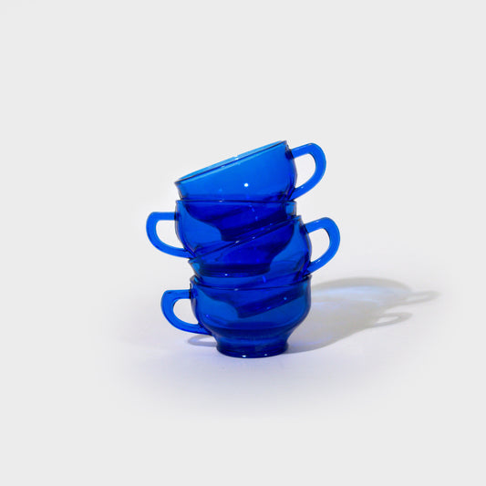 Cobalt Blue Glass Teacups