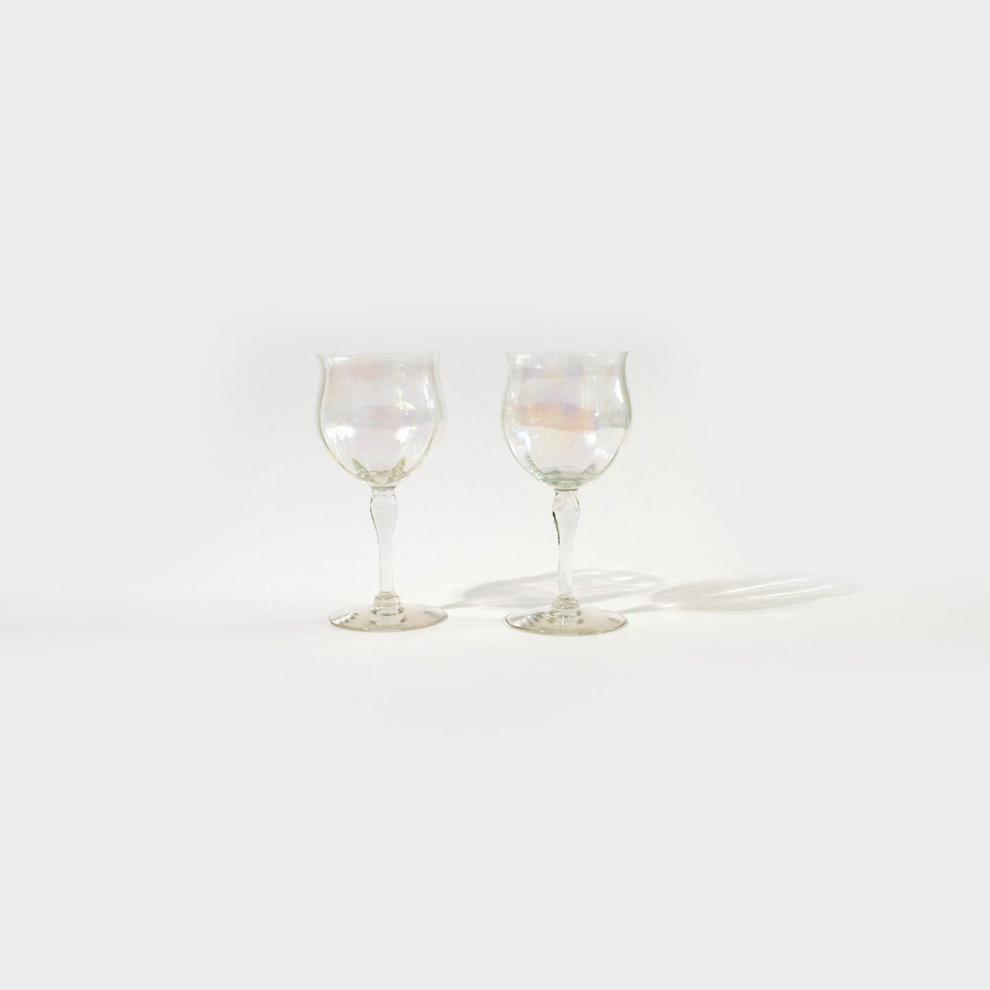 Iridescent Optic Tulip Wine Glasses