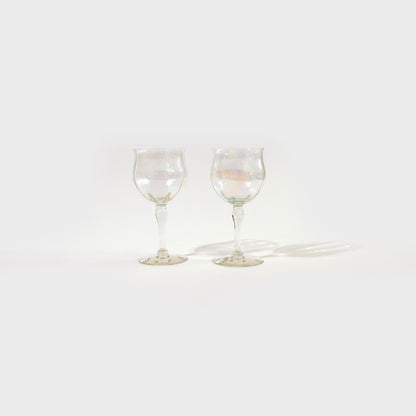 Iridescent Optic Tulip Wine Glasses