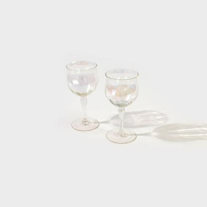 Iridescent Optic Tulip Wine Glasses