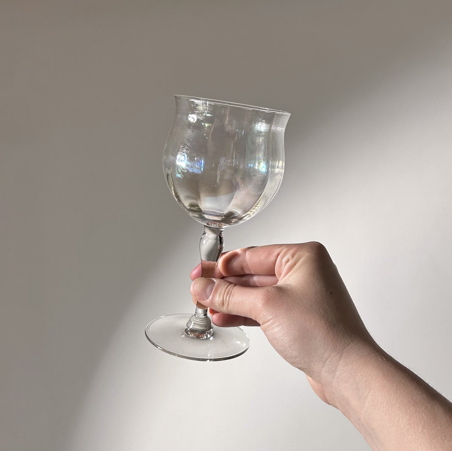 Iridescent Optic Tulip Wine Glasses