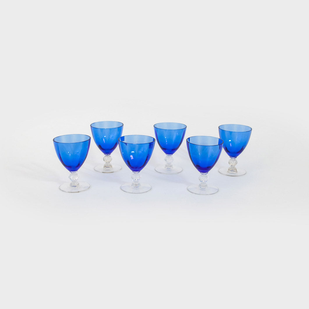 Cobalt Blue Cordial Glasses