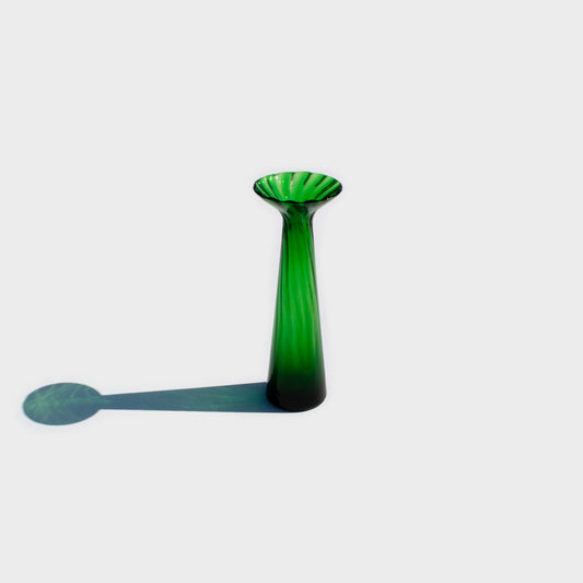Green Spiral Ribbed Vase