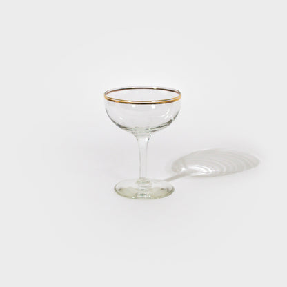 Gold Trim Clear Coupe Glasses