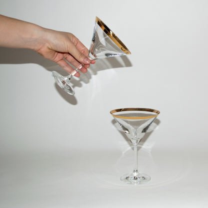 Gold-Rimmed Martini Glasses