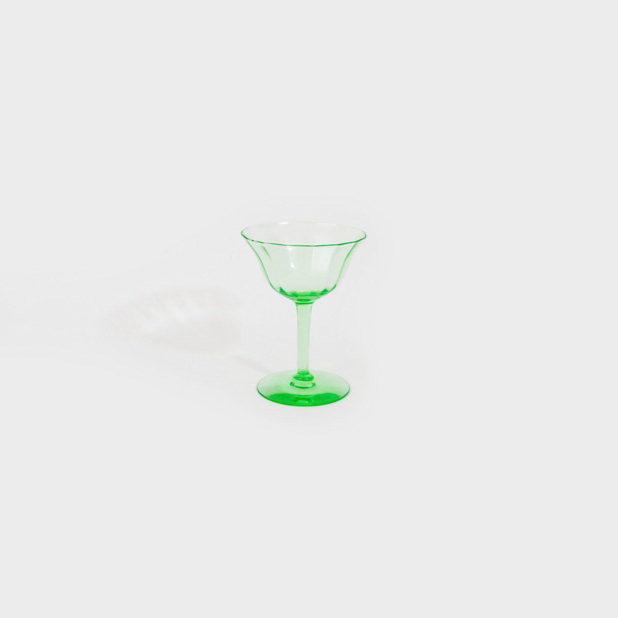 Green Depression Glass Coupe