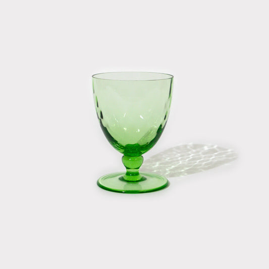 Green Depression Glass Water Goblet