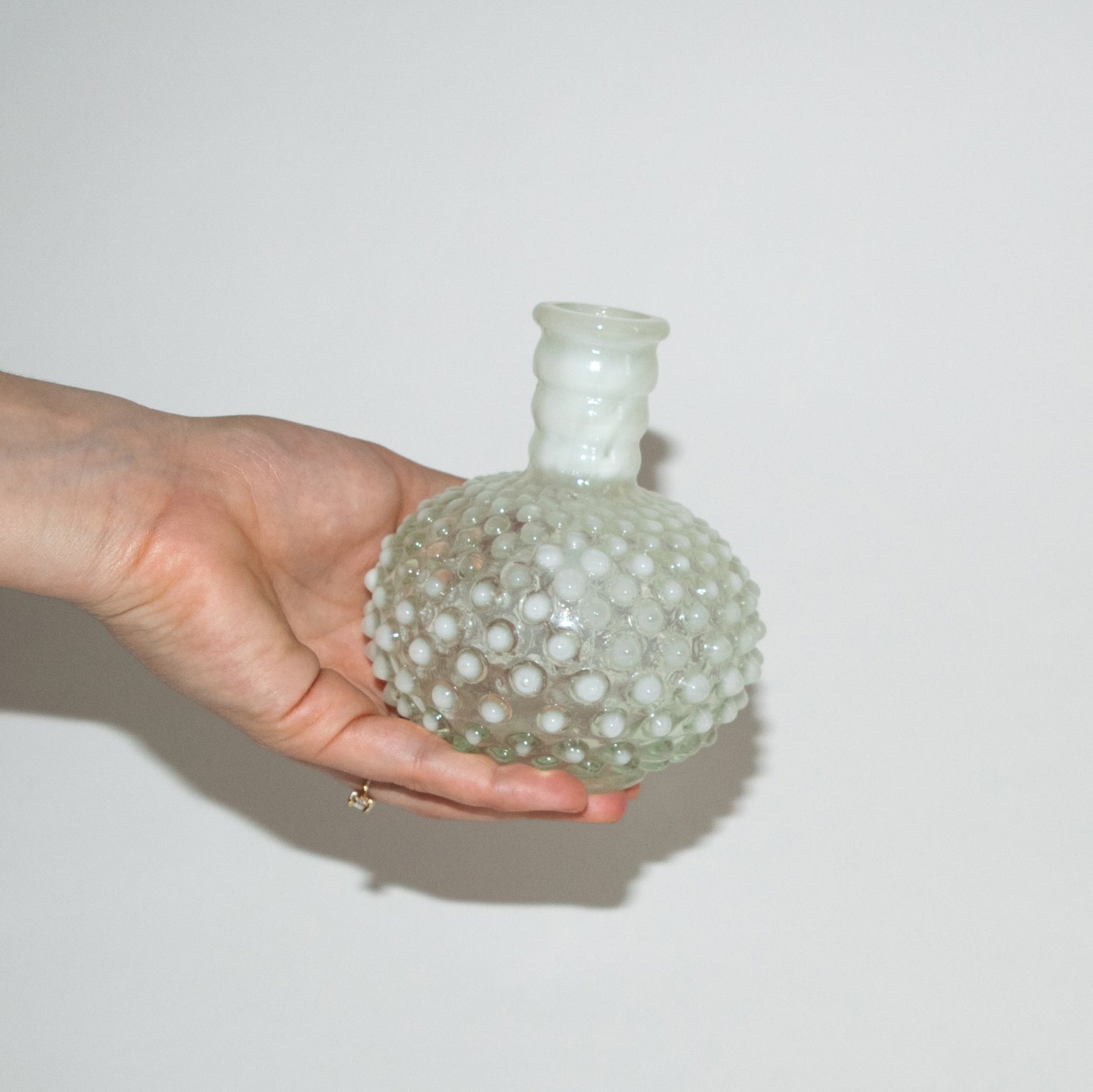 Fenton Opalescent Hobnail Glass Perfume Bottle