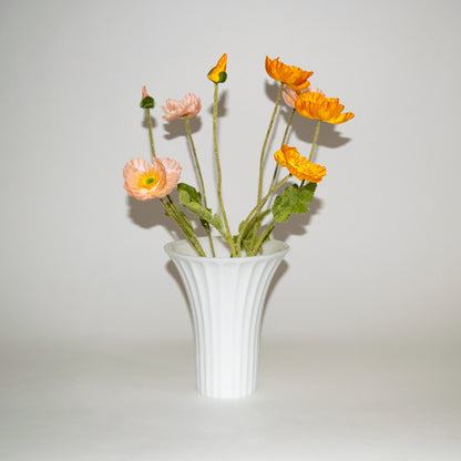 Fluted Milk Glass Vase