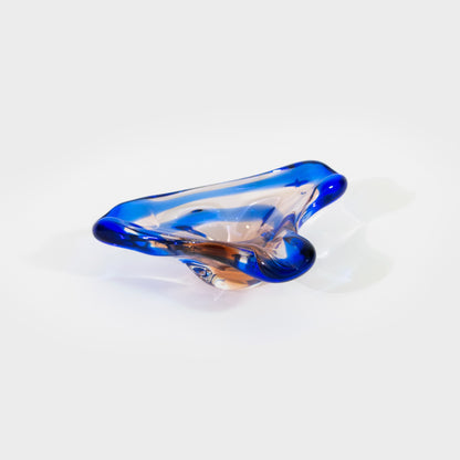 Pink and Blue Murano Art Glass Ashtray