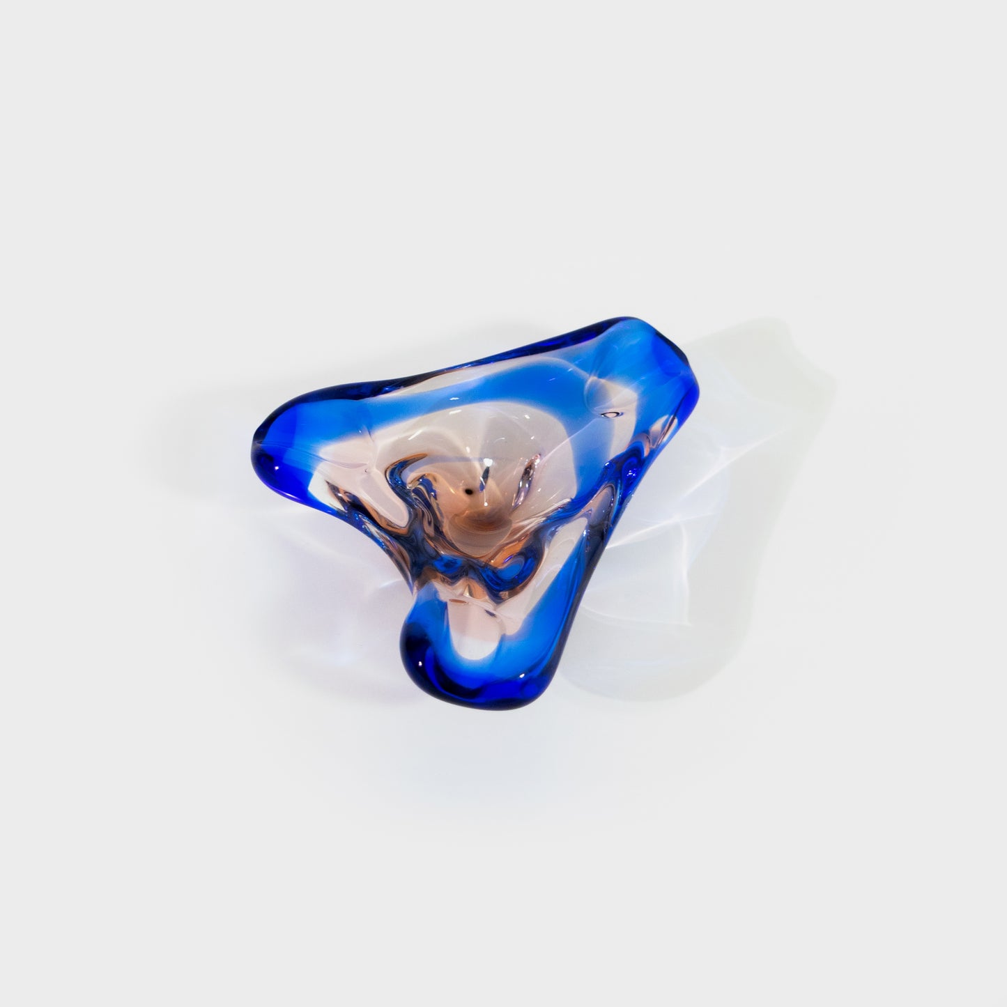 Pink and Blue Murano Art Glass Ashtray