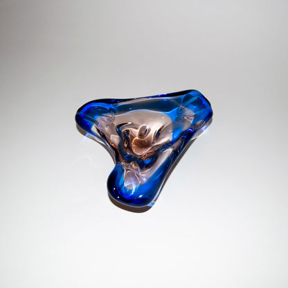 Pink and Blue Murano Art Glass Ashtray