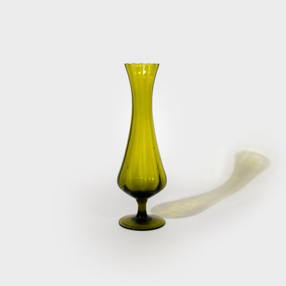 Olive Green Empoli Footed Vase