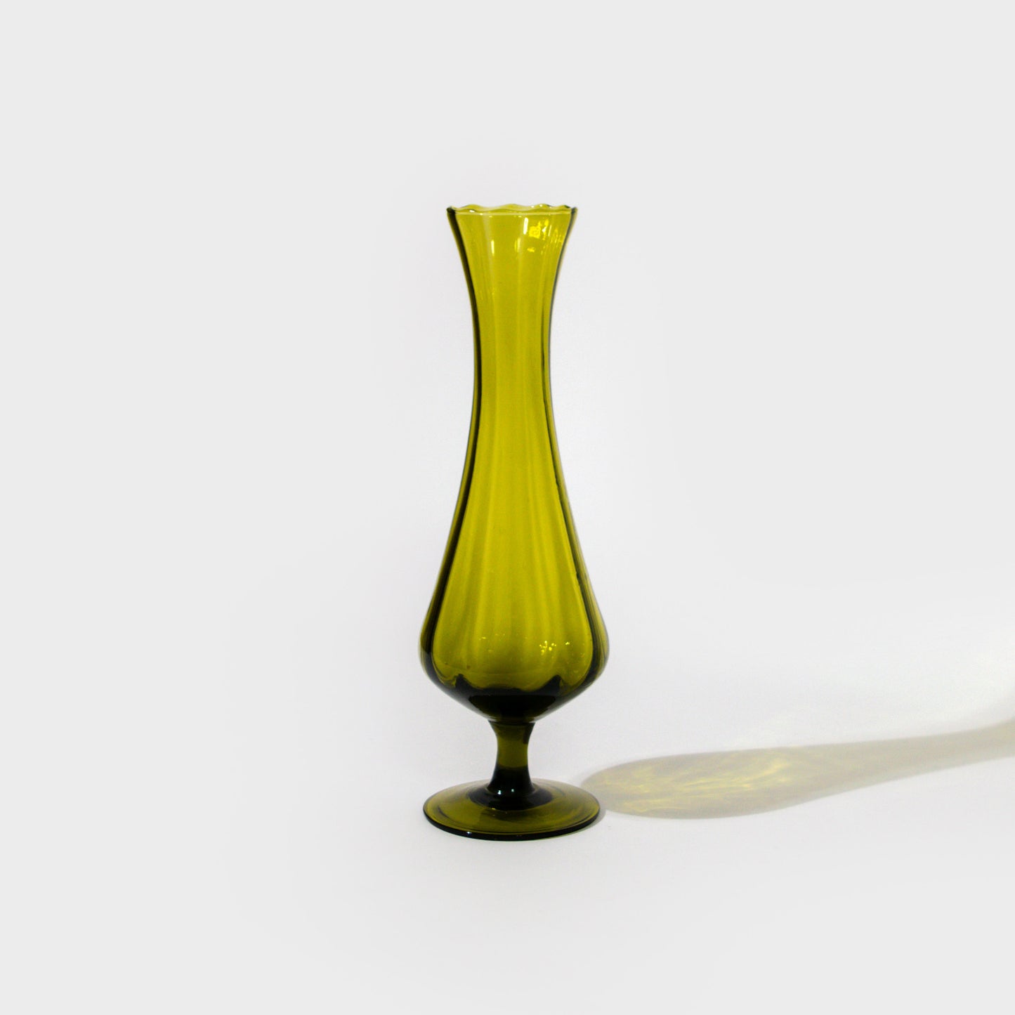 Olive Green Empoli Footed Vase