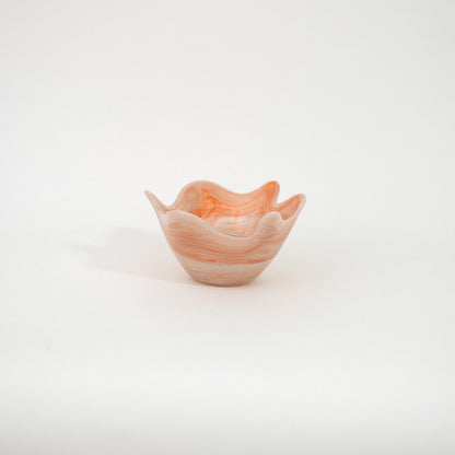 Wavy Orange Swirl Glass Bowl