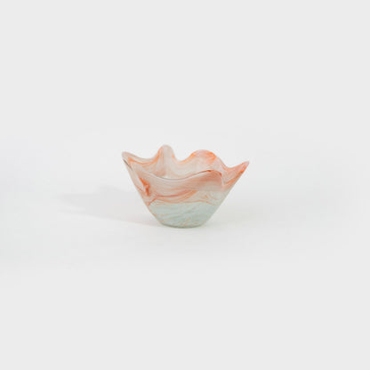 Wavy Orange Swirl Glass Bowl