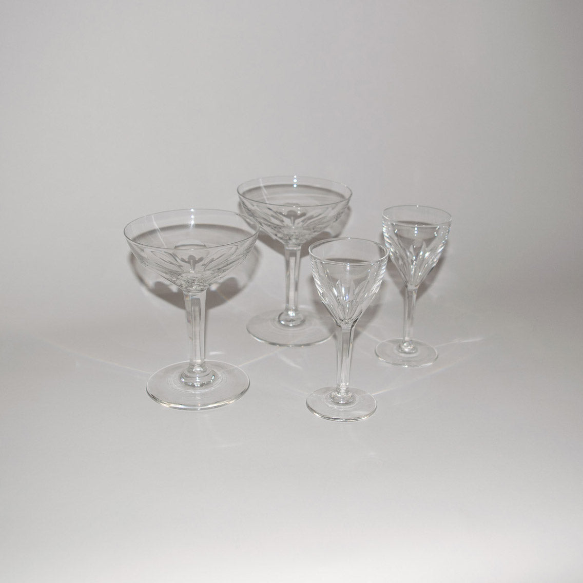 Petal Patterned Crystal Glasses