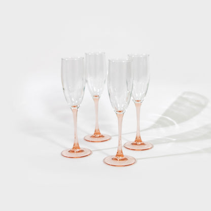 Luminarc Champagne Glasses with Colored Stem