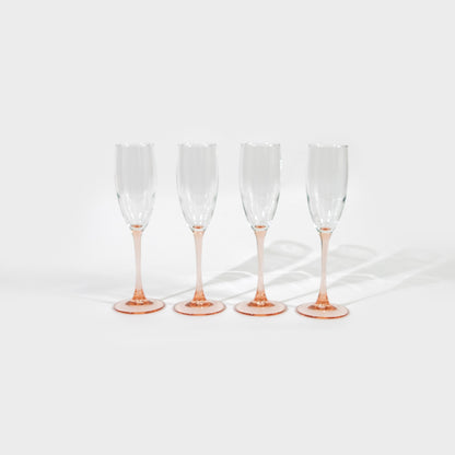 Luminarc Champagne Glasses with Colored Stem