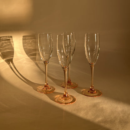 Luminarc Champagne Glasses with Colored Stem