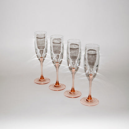 Luminarc Champagne Glasses with Colored Stem