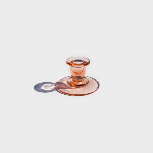 Pink Depression Glass Candleholder