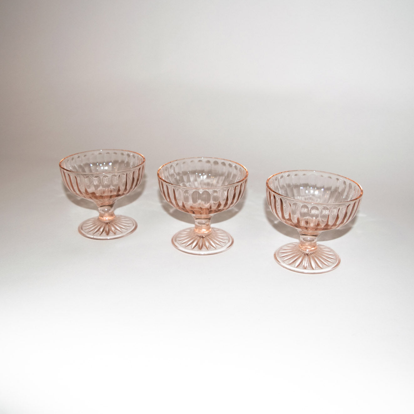 Pink Depression Glass Dessert Coupes