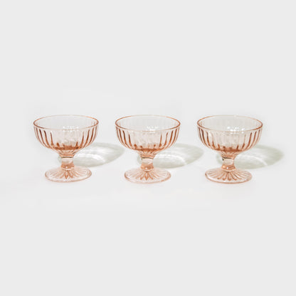 Pink Depression Glass Dessert Coupes